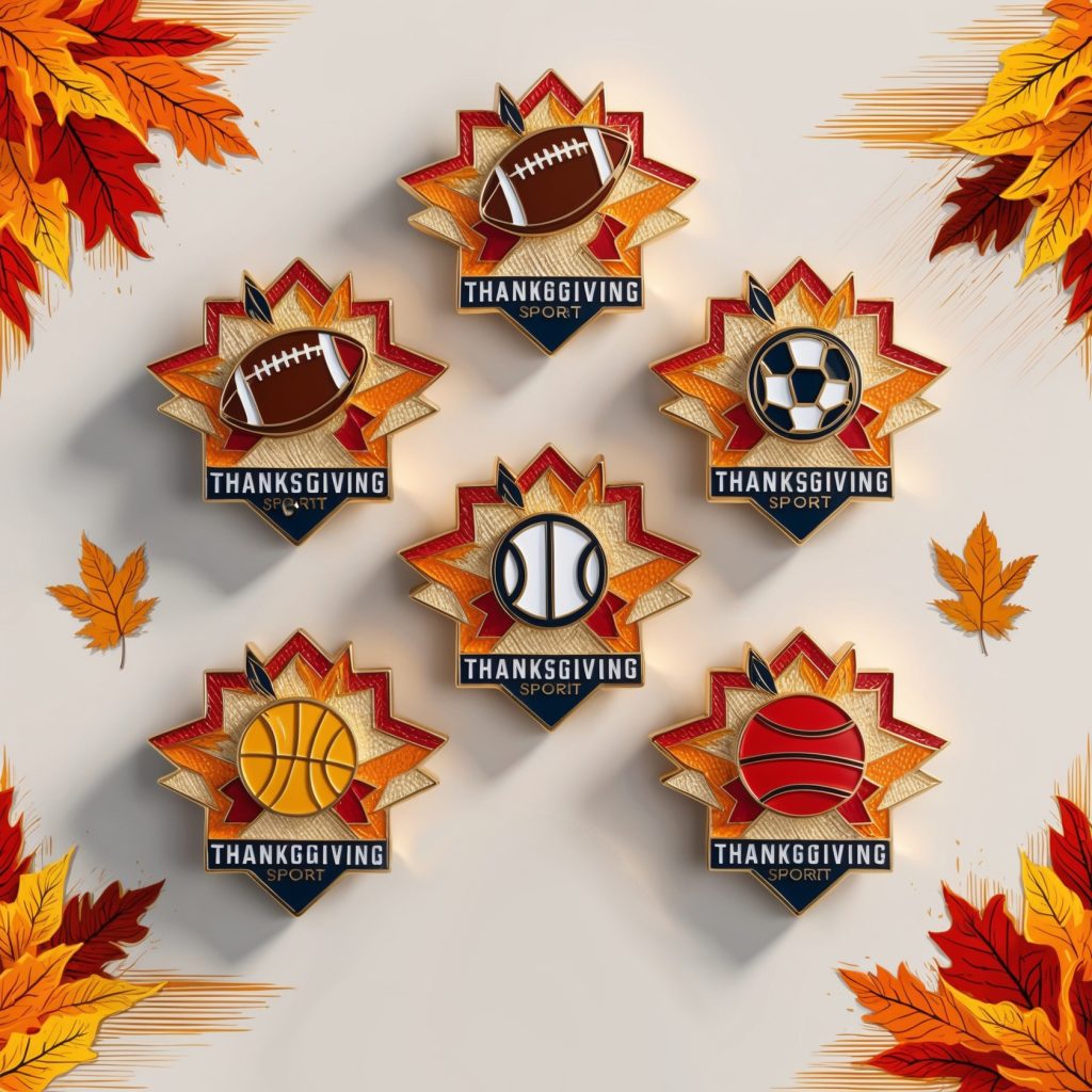 Thanksgiving-themed lapel pins